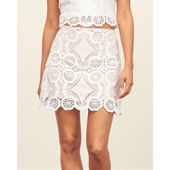 Abercrombie & Fitch White Lace Skirt